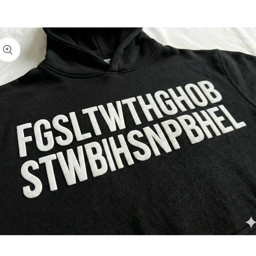 Message: “Whosoever will." Black Hoodie with White Lettering